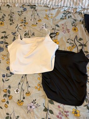 SHEIN White & Black Spaghetti Strap Tank Top Bundle